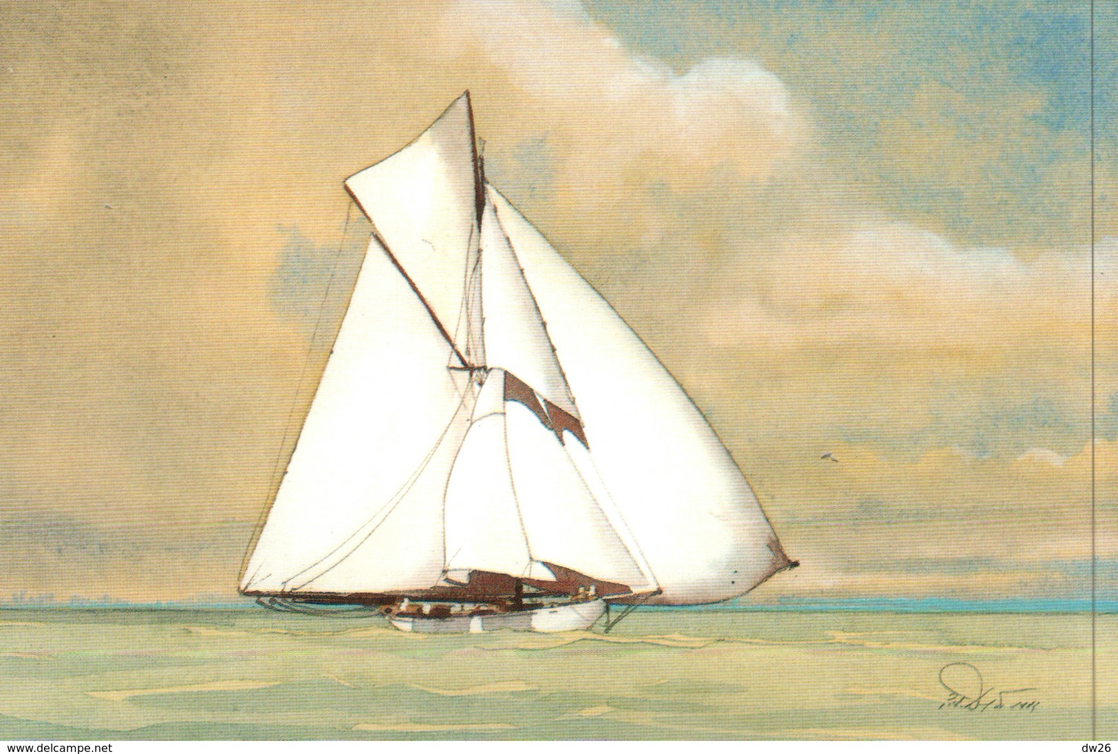 Voile - Coupe De L'América - Le Bona 1903, Aquarelle Pierre-Yves Dayot - Editions La Découvrance - Segeln