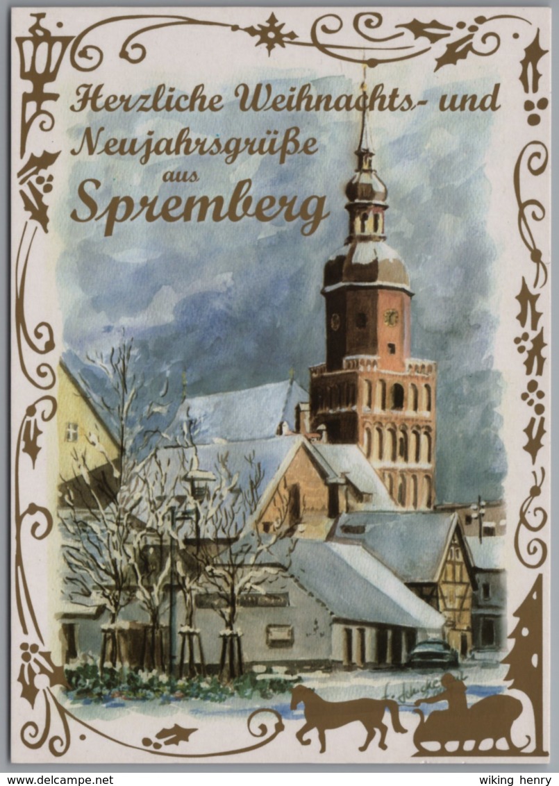 Spremberg - Winter An Der Evangelischen Kreuzkirche    Weihnachts- Und Neujahrskarte - Spremberg