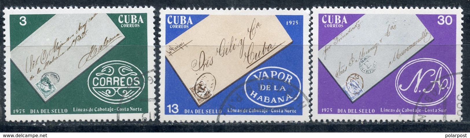 Y85 CUBA 1975 2045-2046 Stamps Day. Mail History - Gebraucht