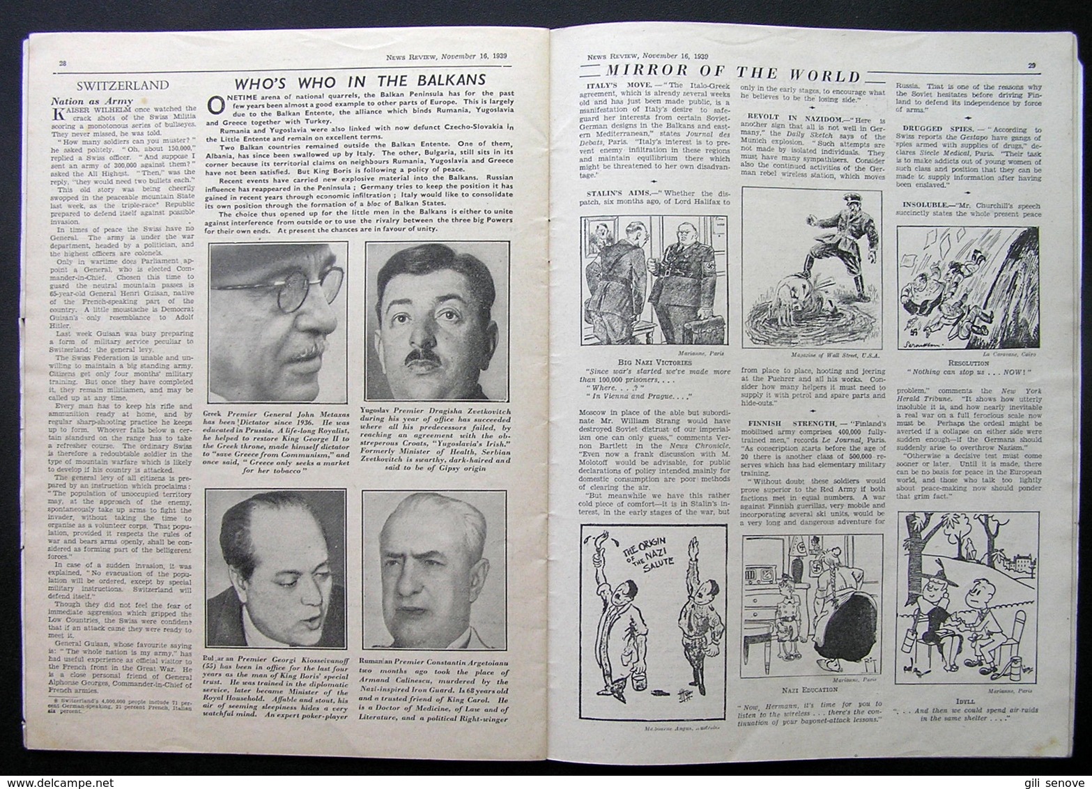 British Magazine/ News Review No. 20 November 1939 - Krieg/Militär