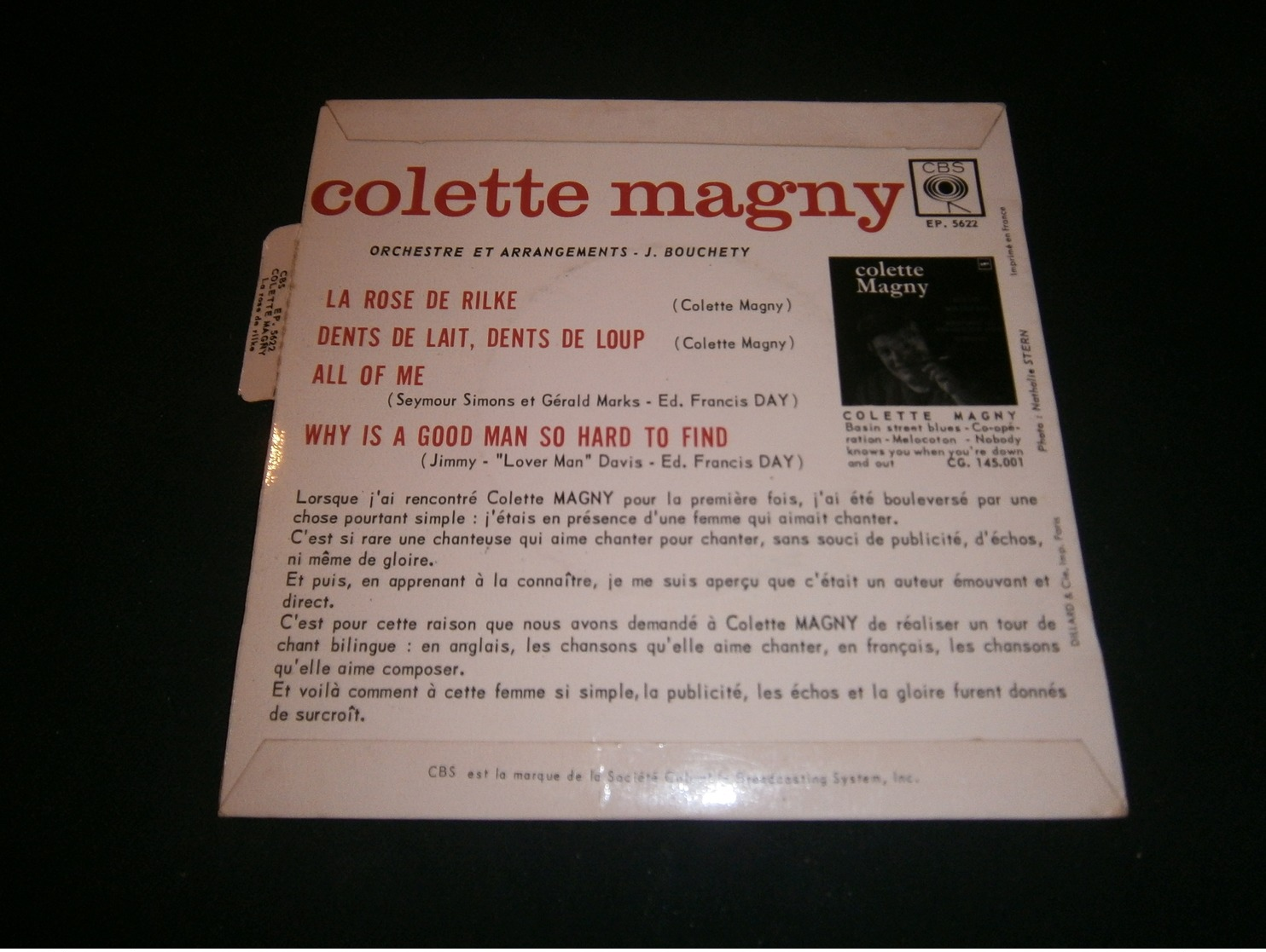 EP 45t  Colette Magny La Rose De Rilke - Sonstige - Franz. Chansons