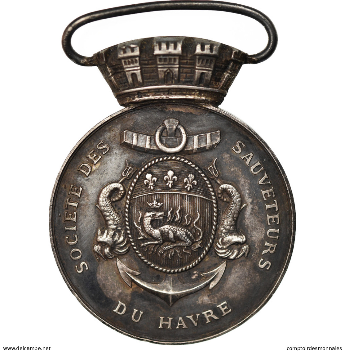 France, Société Des Sauveteurs Du Havre, Attribuée, Médaille, 1912 - Sonstige