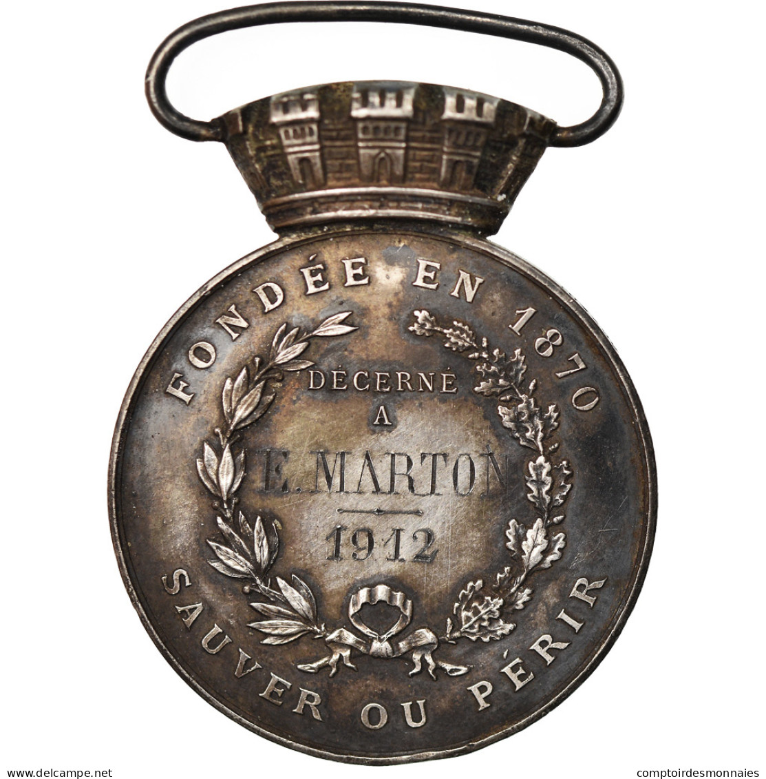 France, Société Des Sauveteurs Du Havre, Attribuée, Médaille, 1912 - Sonstige