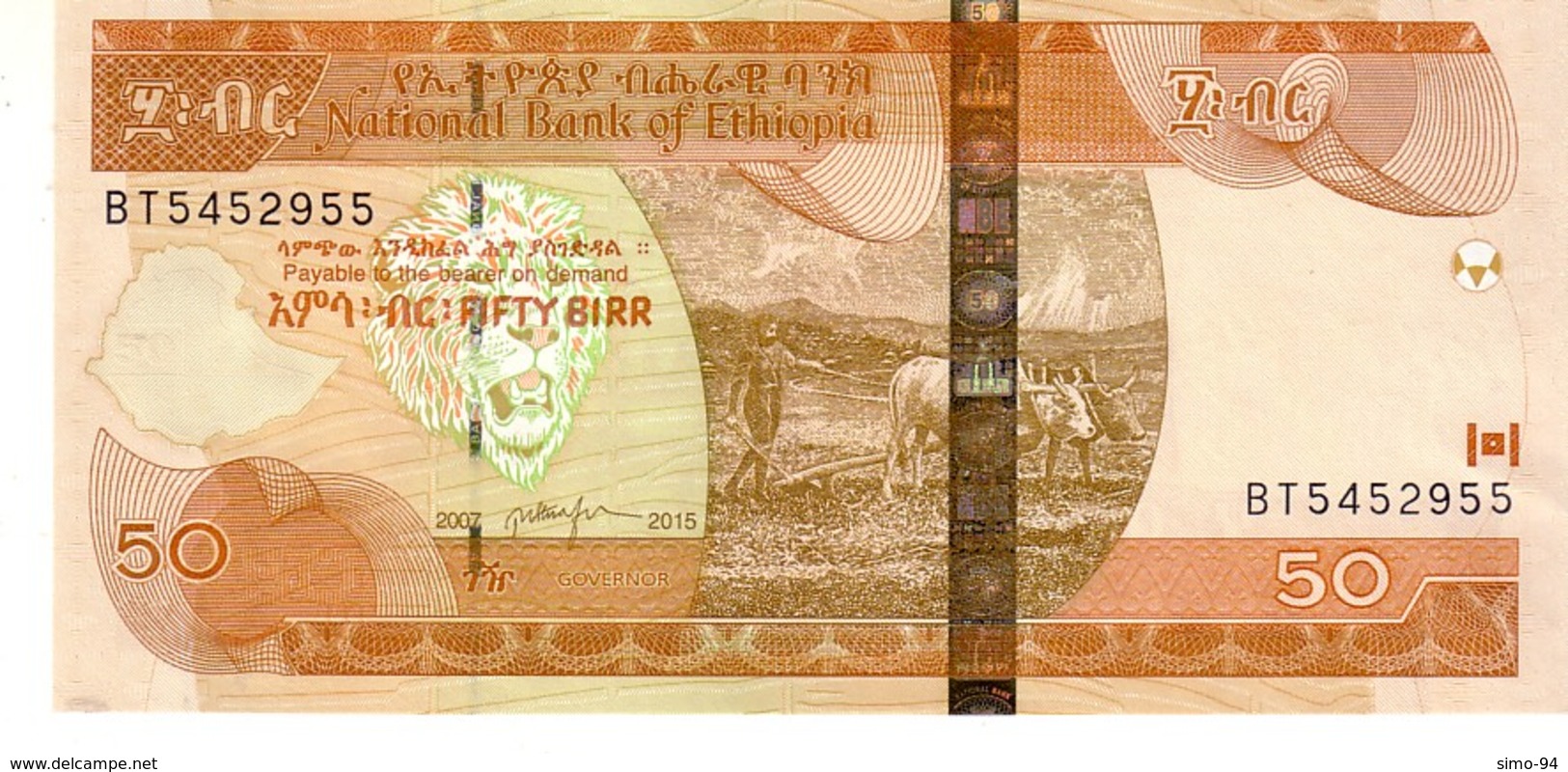 Ethiopia P.51g 50 Birr 2015  Unc - Ethiopia