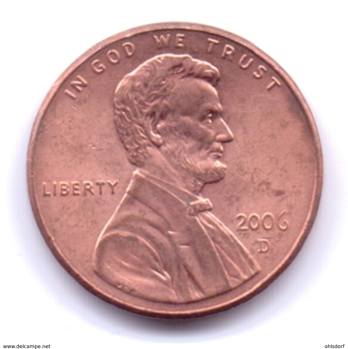 U.S.A. 2006 D: 1 Cent, KM 201a - 1959-…: Lincoln, Memorial Reverse