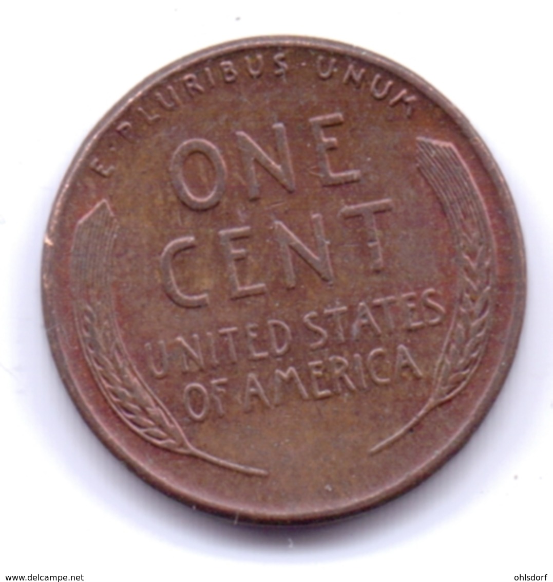 U.S.A. 1958: 1 Cent, KM 132 - 1909-1958: Lincoln, Wheat Ears Reverse