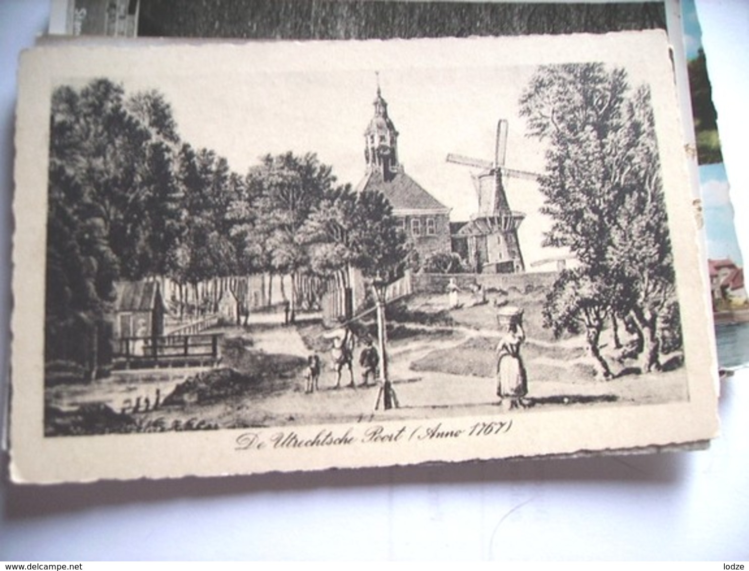 Nederland Holland Pays Bas Naarden Utrechtse Poort Molen Tekening - Naarden