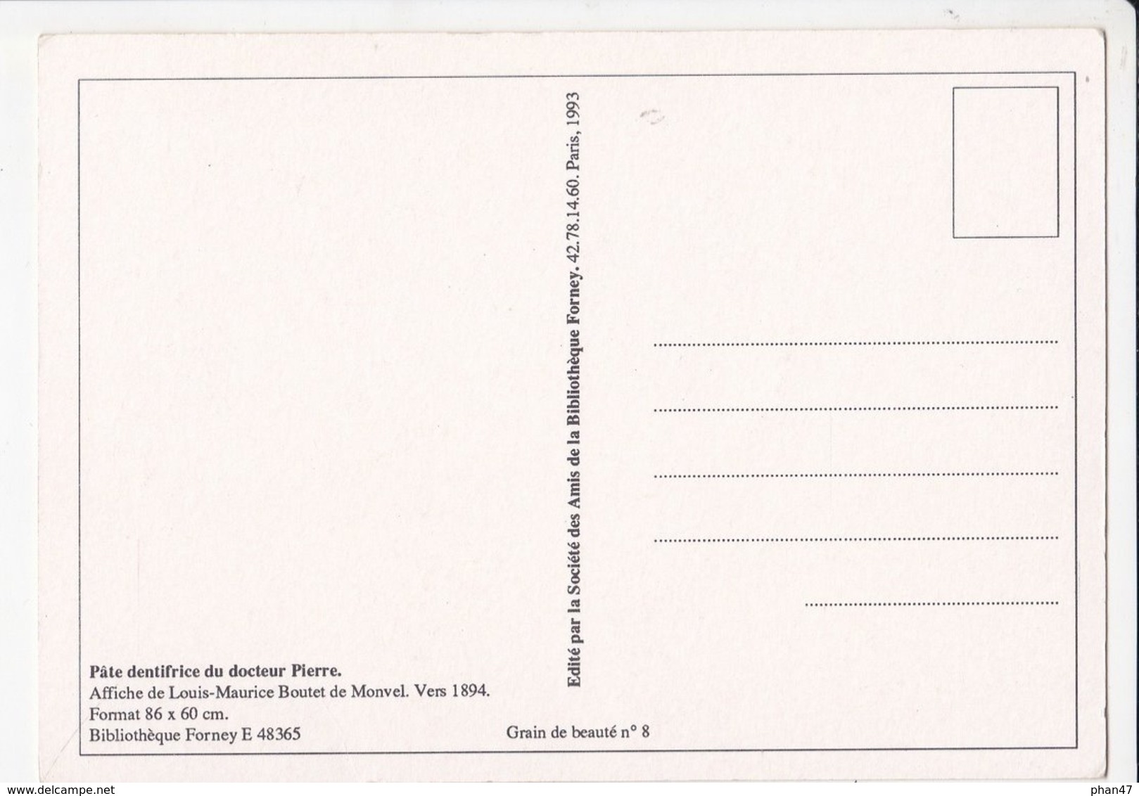Publicité PÂTE DENTIFRICE DU DR PIERRE, BOUTET DE MONVEL, Petite Fille, Ed. Soc. Amis De La Bibl. Forney 1993 - Boutet