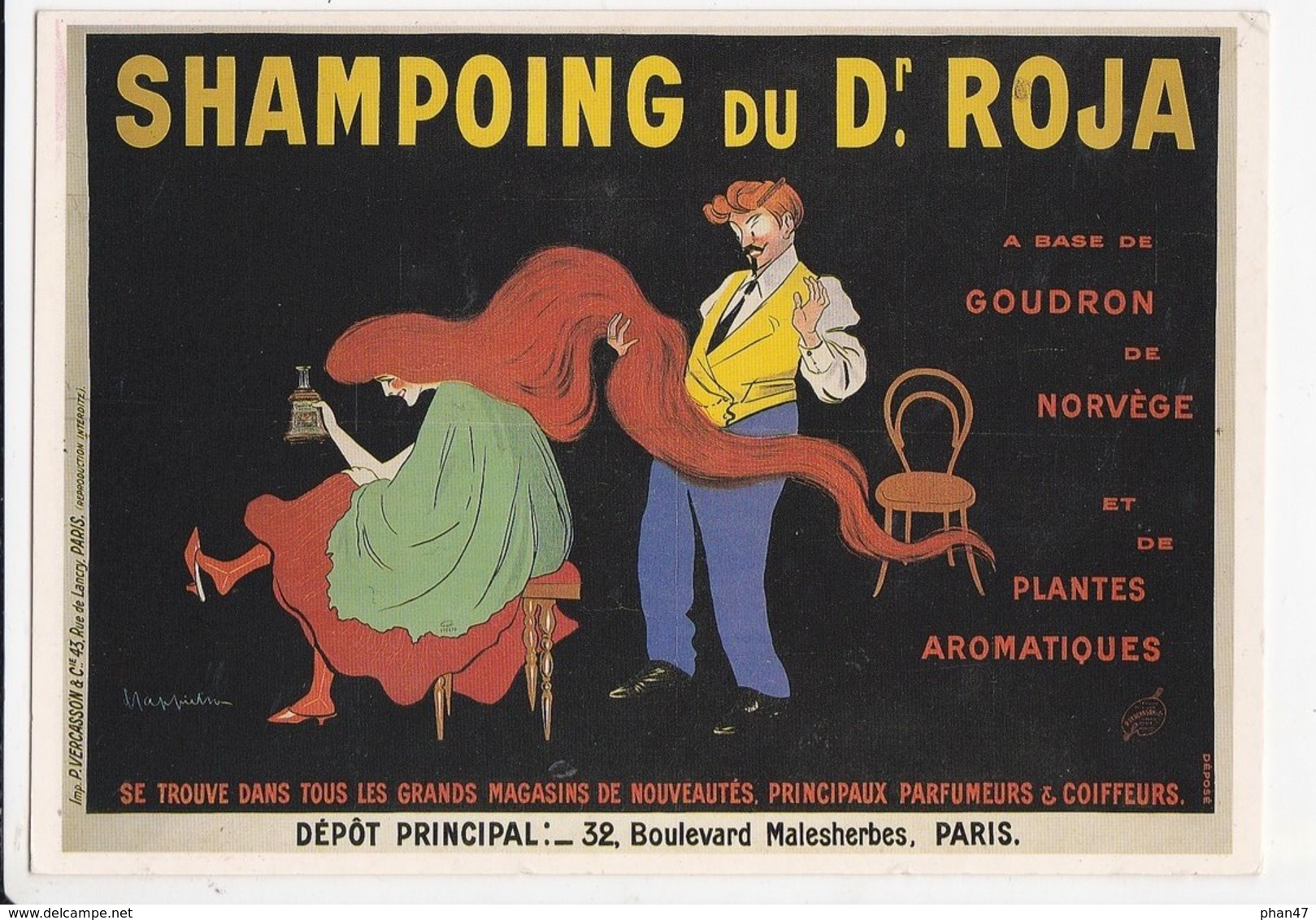 Publicité SHAMPOING DU DR ROJA, Coiffeur, Leonetto CAPPIELLO, Ed. Soc. Amis De La Bibl. Forney 1993 - Cappiello