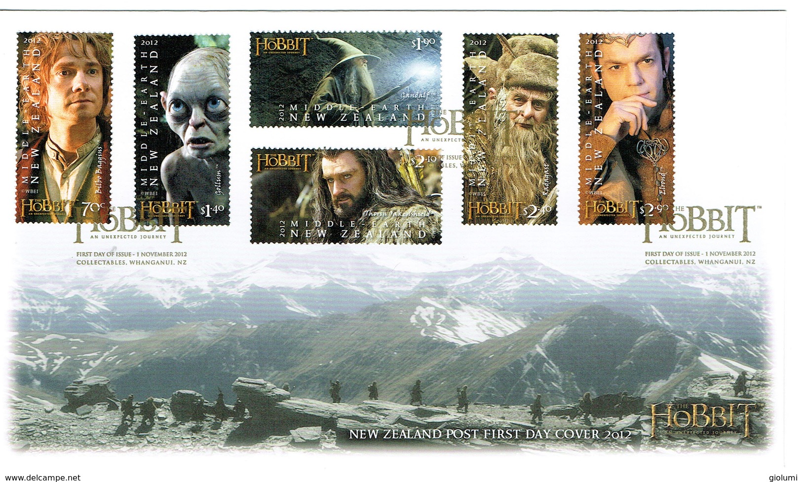 NZ 2012 The Hobbit FDC With Stamps From Miniature Sheets - Neufs