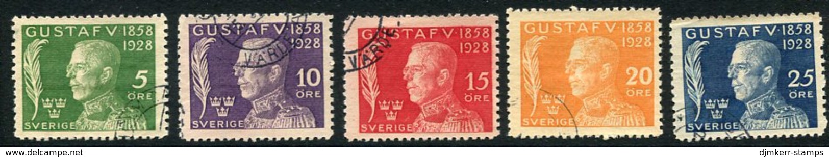 SWEDEN 1928 Birthday Of Gustav V Used, .  Michel 208-12 - Oblitérés