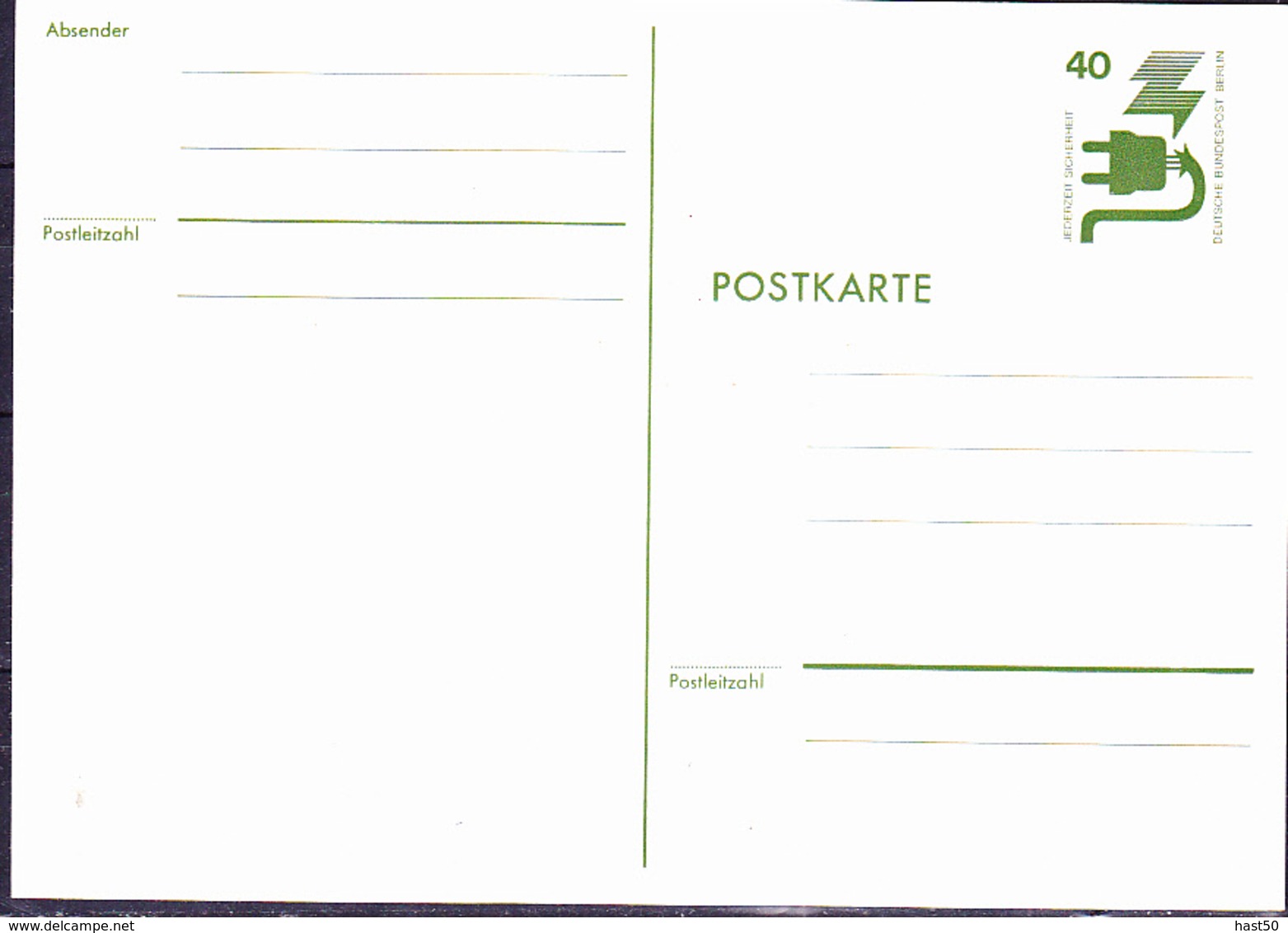 Berlin - Postkarte "Unfallverhütung" (MiNr: P 95) 1974 - Postfrisch - Postcards - Mint