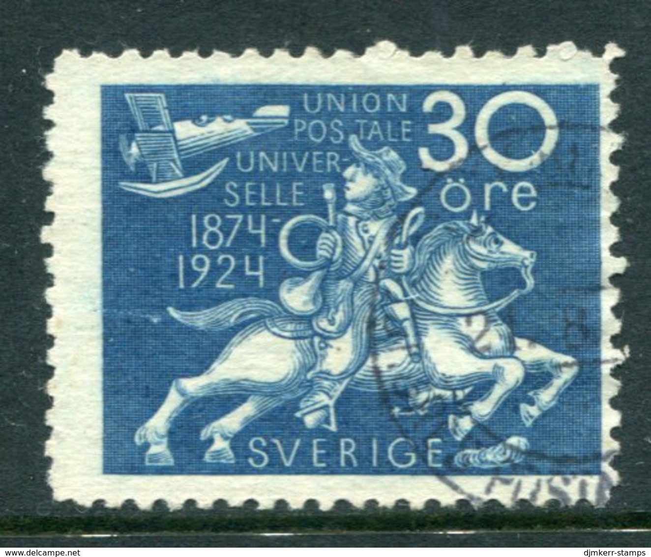 SWEDEN 1924 50th Anniversary Of UPU 30 Öre Used, .  Michel 164a - Usati