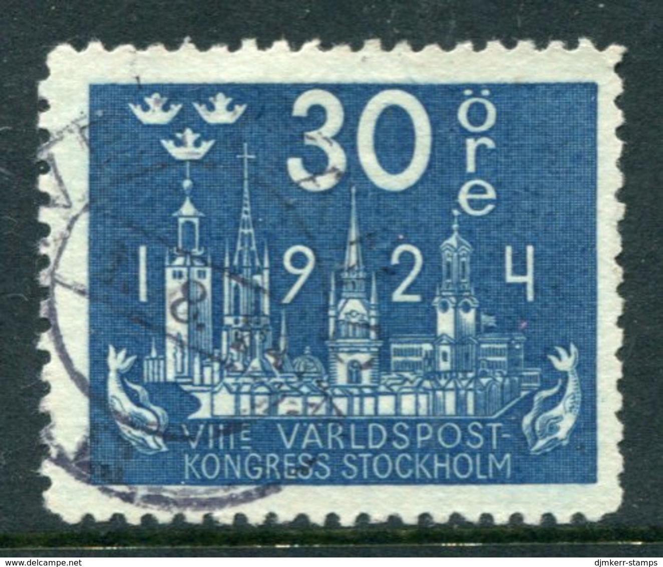 SWEDEN 1924 UPU Congress 30 Öre Used, .  Michel 149a - Gebraucht
