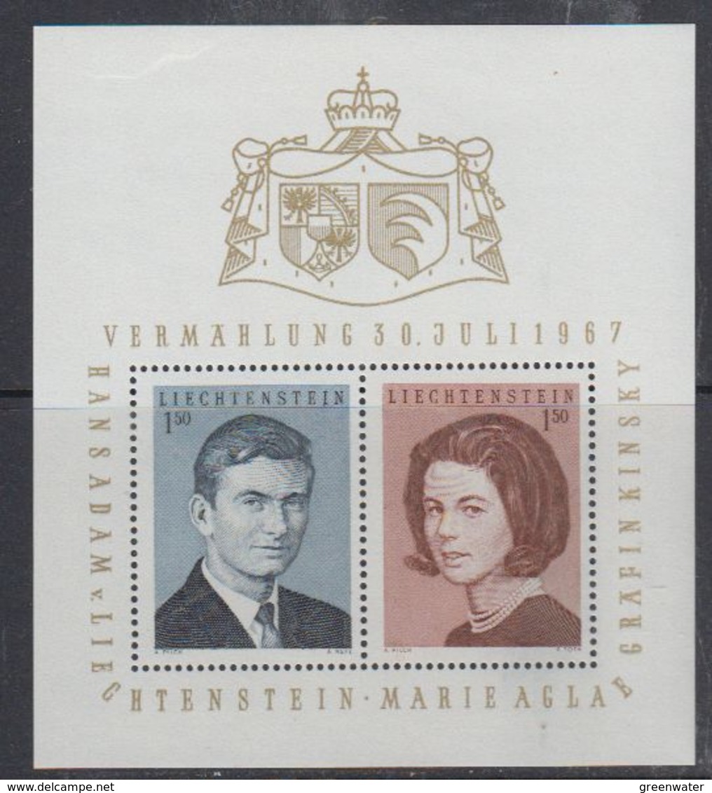 Liechtenstein 1967 Wedding M/s ** Mnh (47765) - Blocks & Sheetlets & Panes