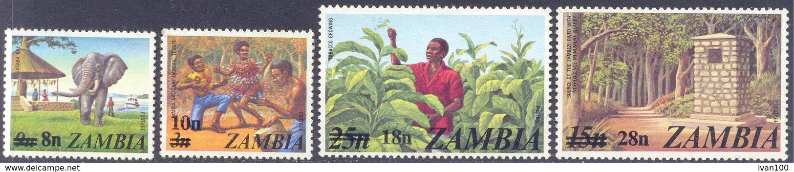 1979. Zambia, Definitives, 4v With OP, Mint/** - Zambie (1965-...)