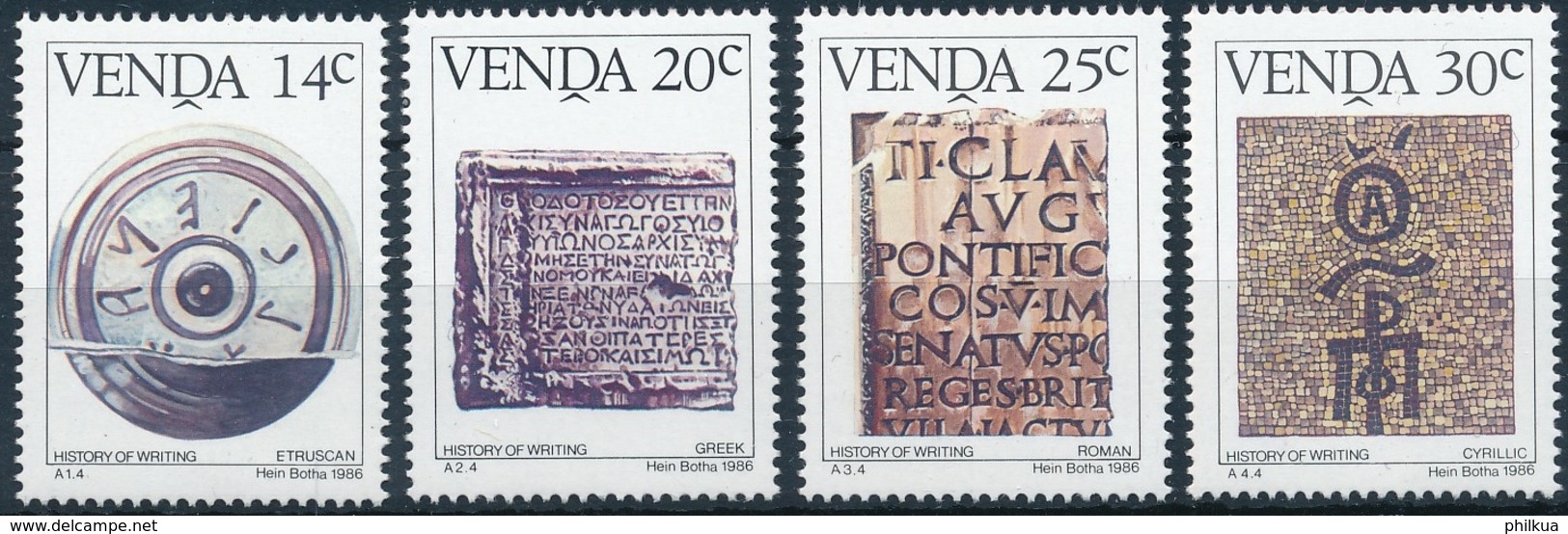 Venda Michel 138-141 Postfrische Serie/** MNH - Geschichte Der Schrift - Vor- Und Frühgeschichte