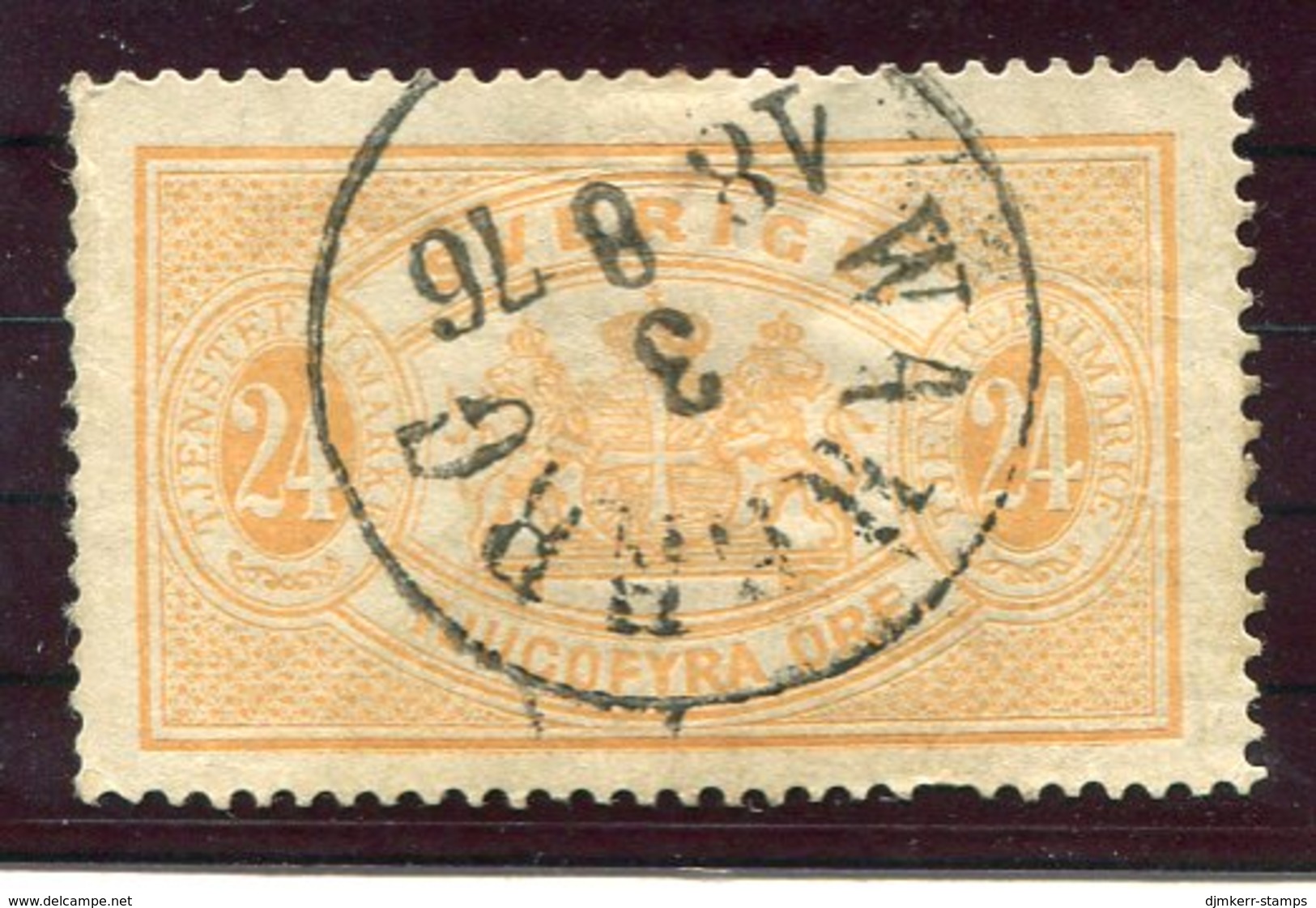 SWEDEN 1874 Official 24 Öre Perforated 14, Used, . Michel 8Ab - Dienstzegels