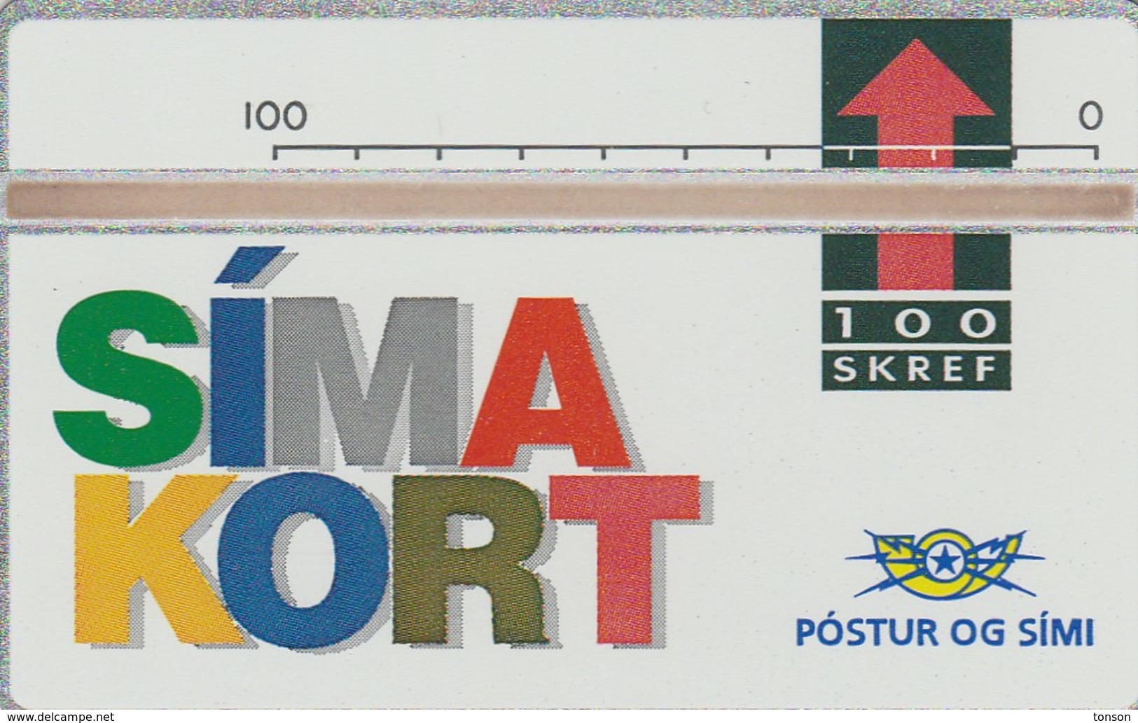 Iceland, ICE-D-05, 100 SKREF, 1992 "Simakort", CN : 208A, Mint,  2 Scans. - IJsland