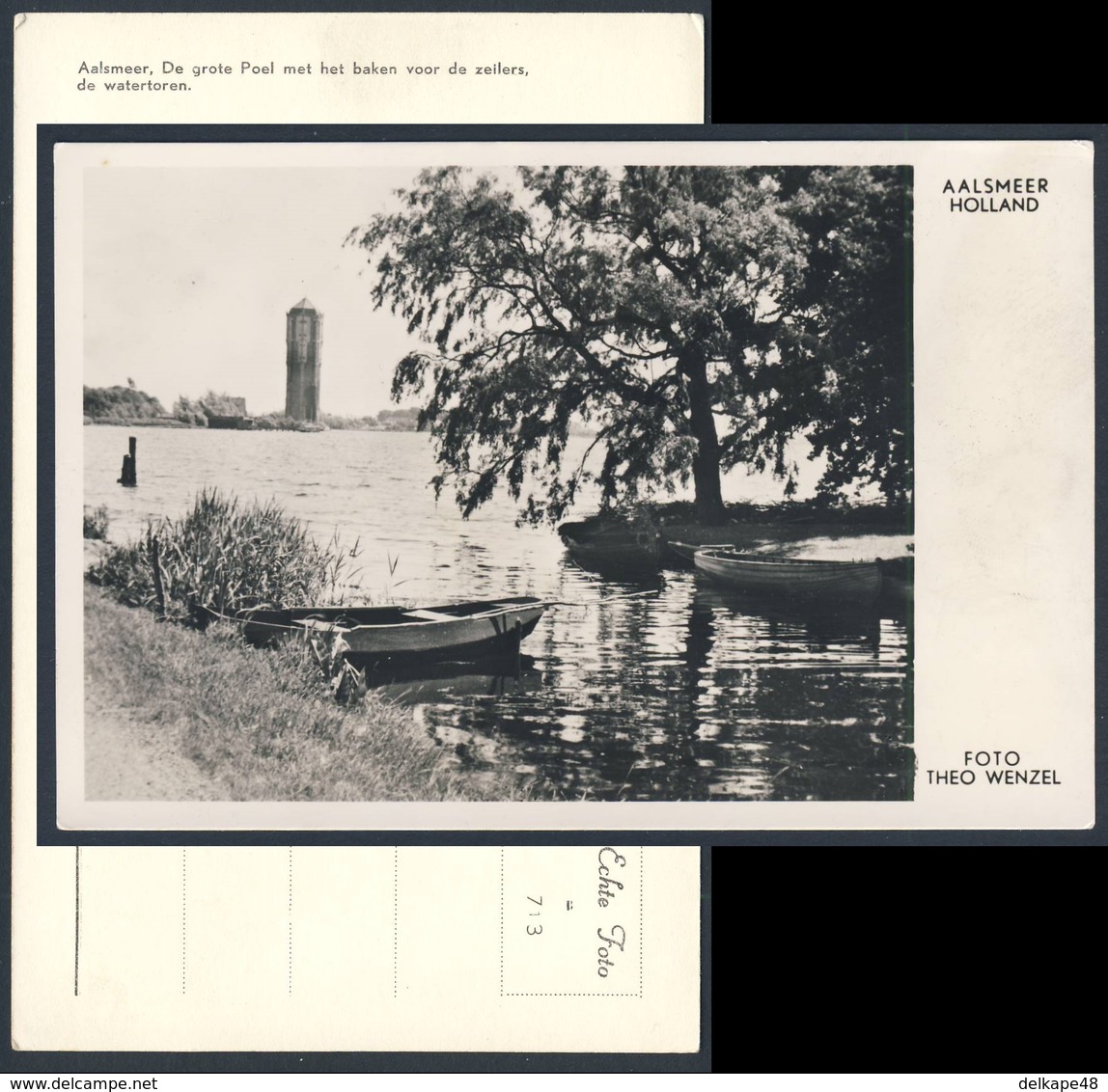 Nederland - Aalsmeer - De Grote Poel Met Baken Voor Zeilers, De Watertoren - Aalsmeer