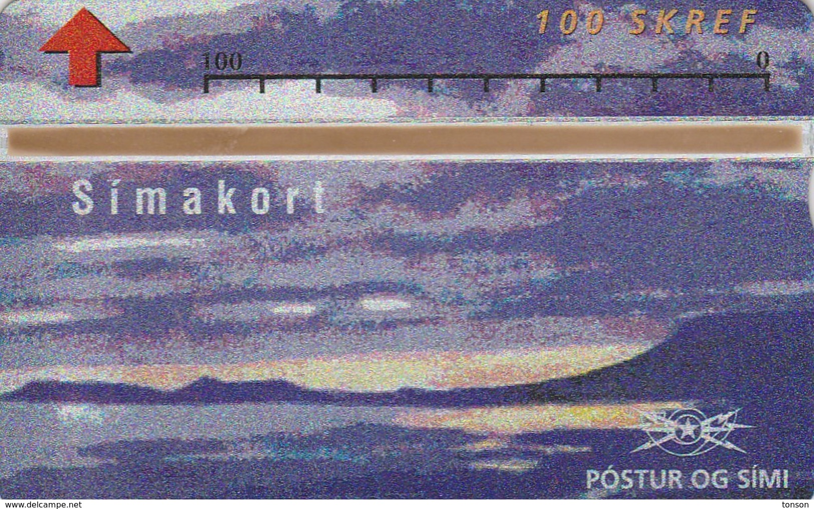 Iceland, ICE-D-07, 100 SKREF, Painting - View Of Iceland 2, CN : 303C, 2 Scans. - Island