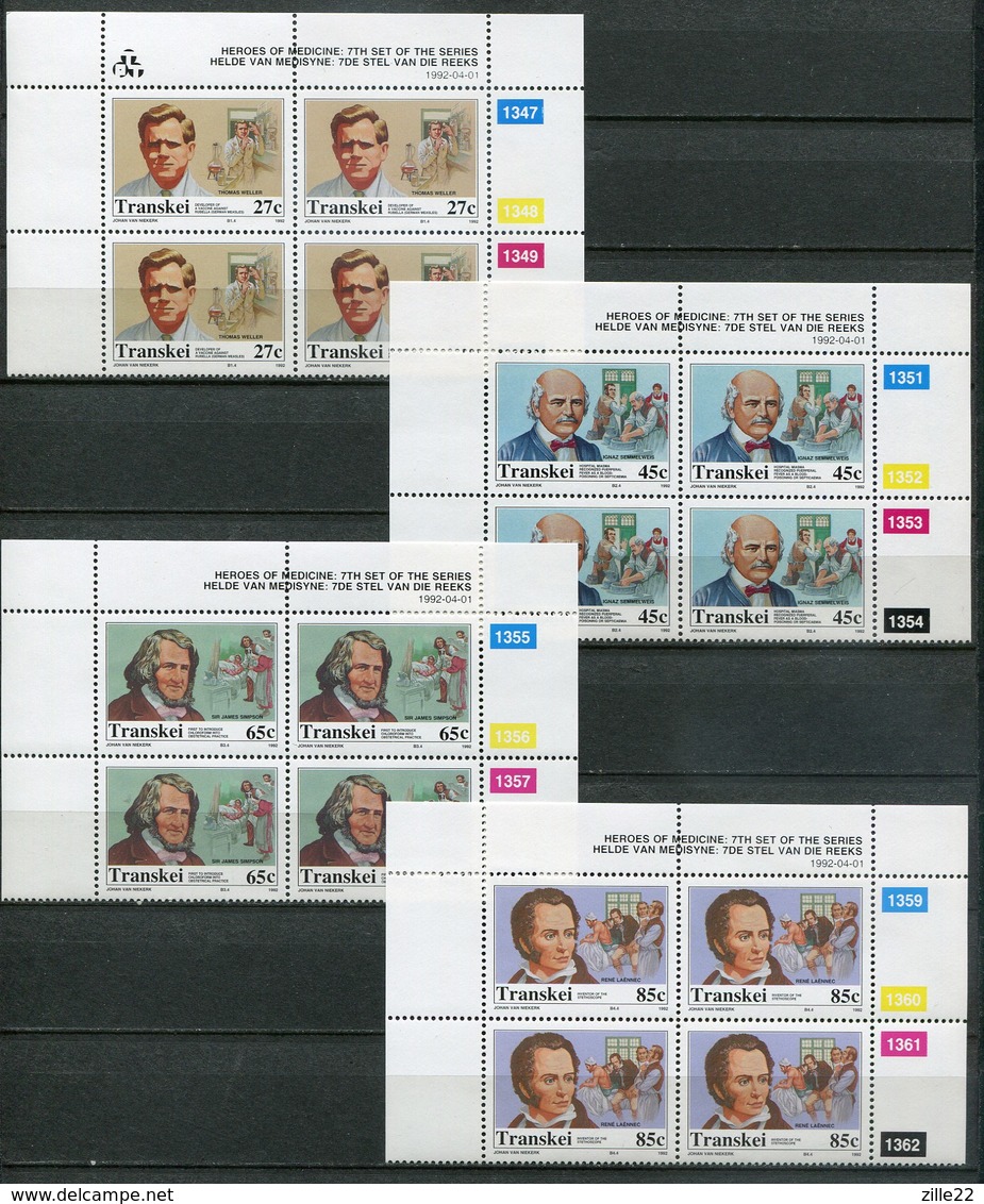 Transkei Mi# 283-6 Zylinderblöcke Postfrisch/MNH Controls - Medical Heroes, Doctors - Transkei