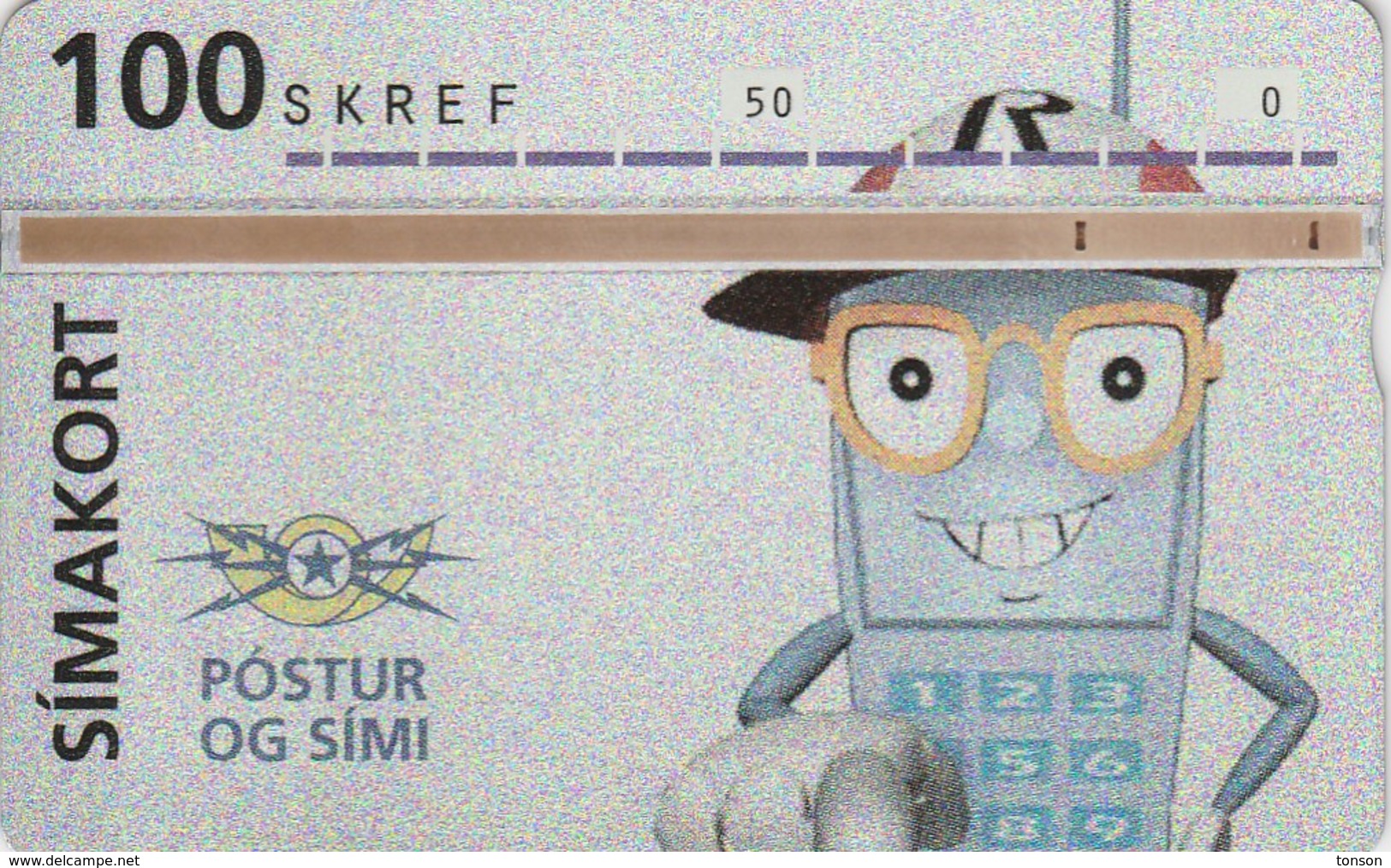 Iceland, ICE-D-09, 100 SKREF, 1993 Telephone Man, 2 Scans. - IJsland