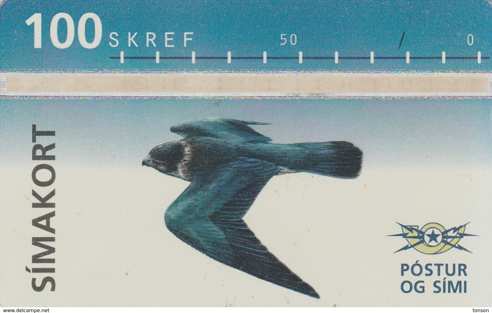 Iceland, ICE-D-10, 100 SKREF, 1994 Bird (1), 2 Scans. - Iceland