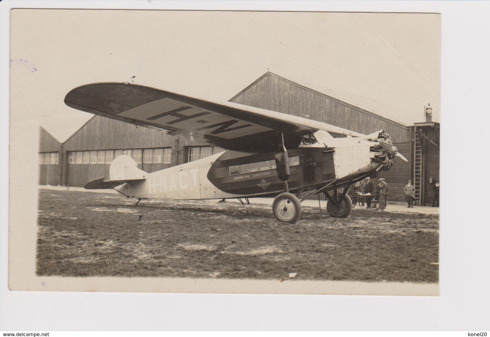 Vintage Rppc KLM K.L.M Royal Dutch Airlines Fokker F-7 Aircraft - 1919-1938: Between Wars