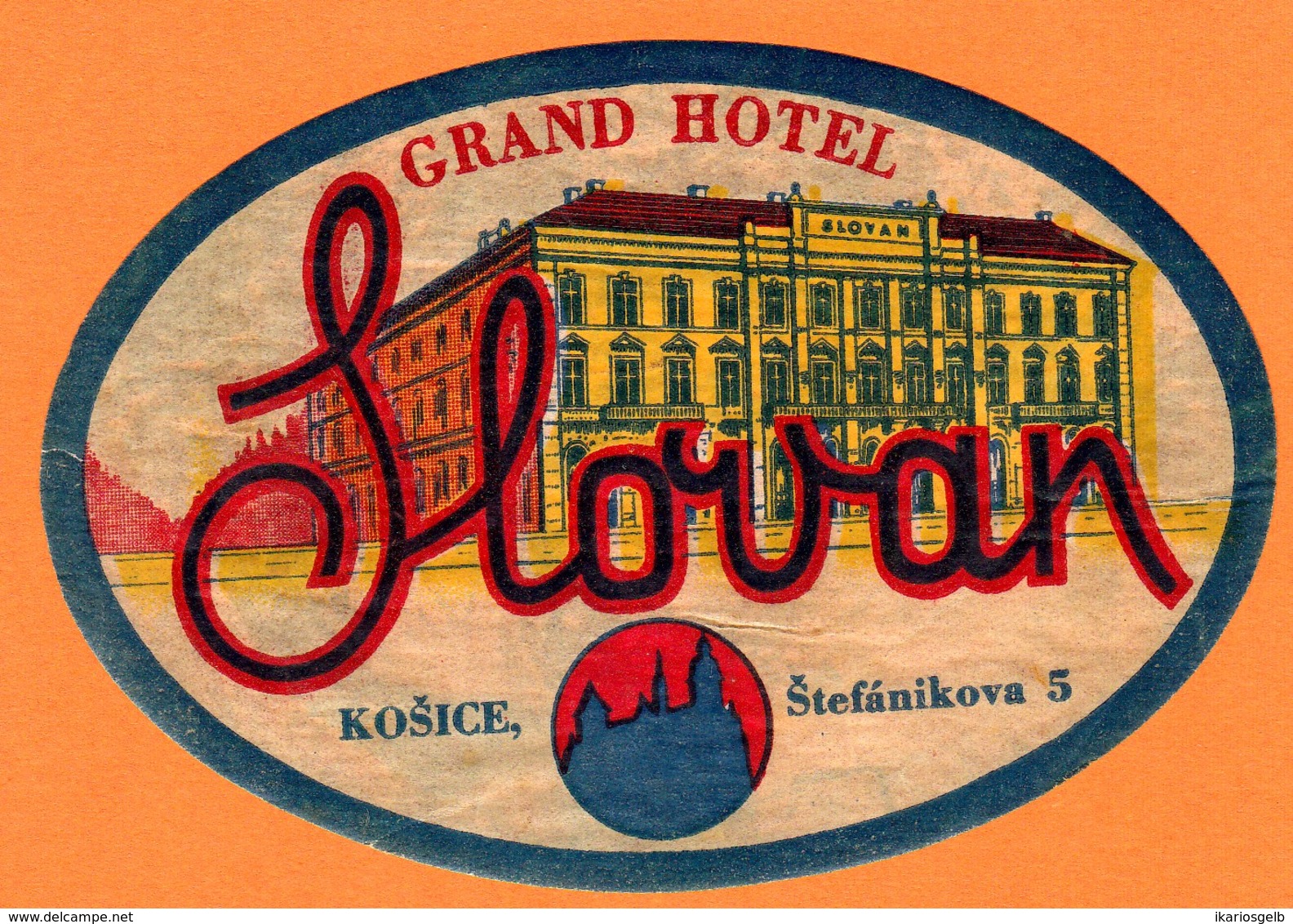 Hotelaufkleber Etiquette Pour Valise " Slovakia Kosice Grand Hotel " Kofferaufkleber Luggage Label Adesivi Per Hotel - Etiketten Van Hotels