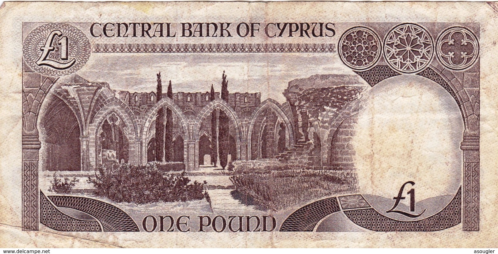 CYPRUS (GREECE) 1 POUND 1985 F-VF P-50  "free Shipping Via Regular Air Mail (buyer Risk)" - Cyprus