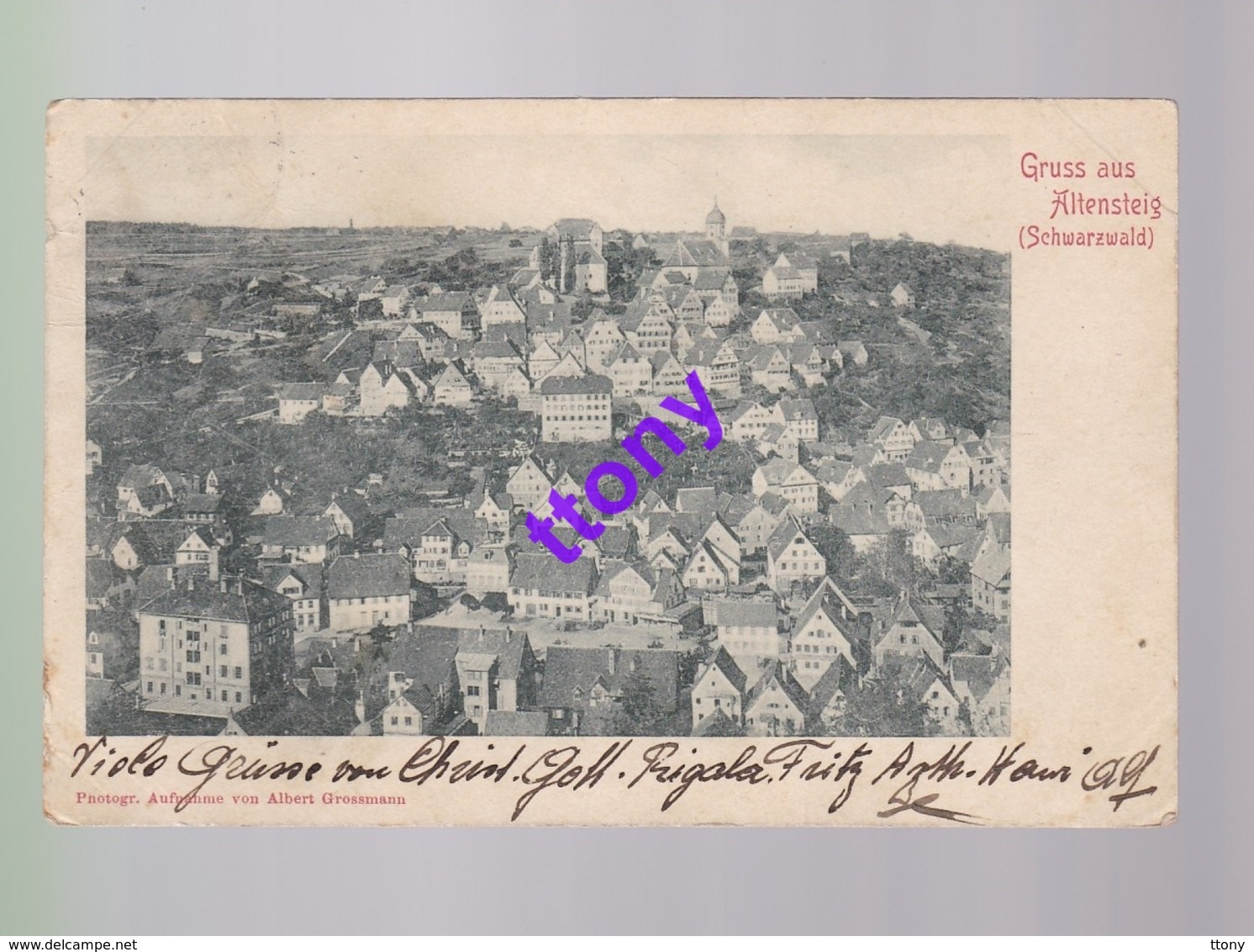 CPA  :   Postkarte  Gruss  Aus Altensteig  ( Schwarwald )    Carte écrite   Carte  Abimée - Altensteig