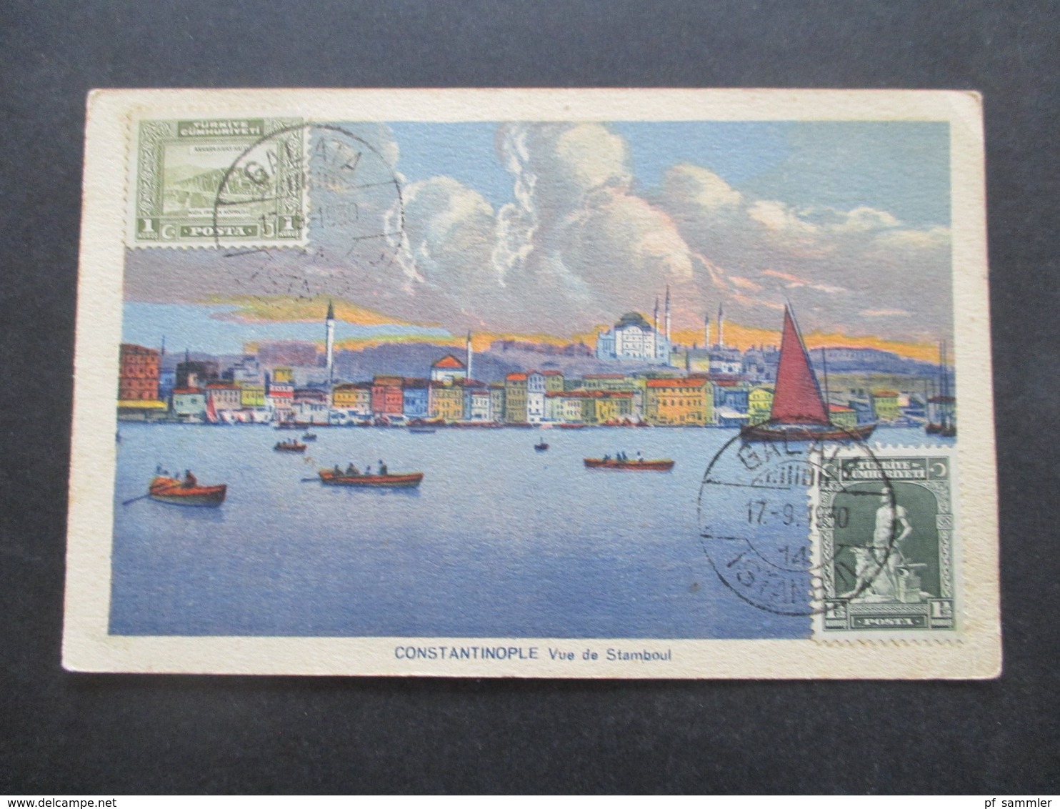 Türkei 1930 Bildseitig Frankierte AK Constantinople Vue De Stamboul Stempel Galata Nach Jugoslawien Gesendet - Cartas & Documentos