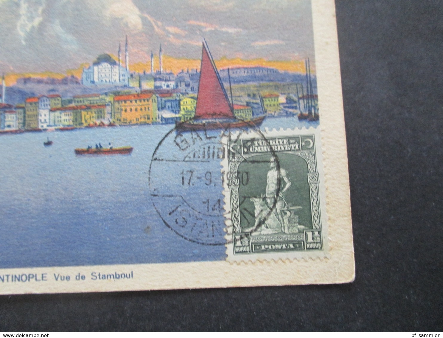 Türkei 1930 Bildseitig Frankierte AK Constantinople Vue De Stamboul Stempel Galata Nach Jugoslawien Gesendet - Storia Postale