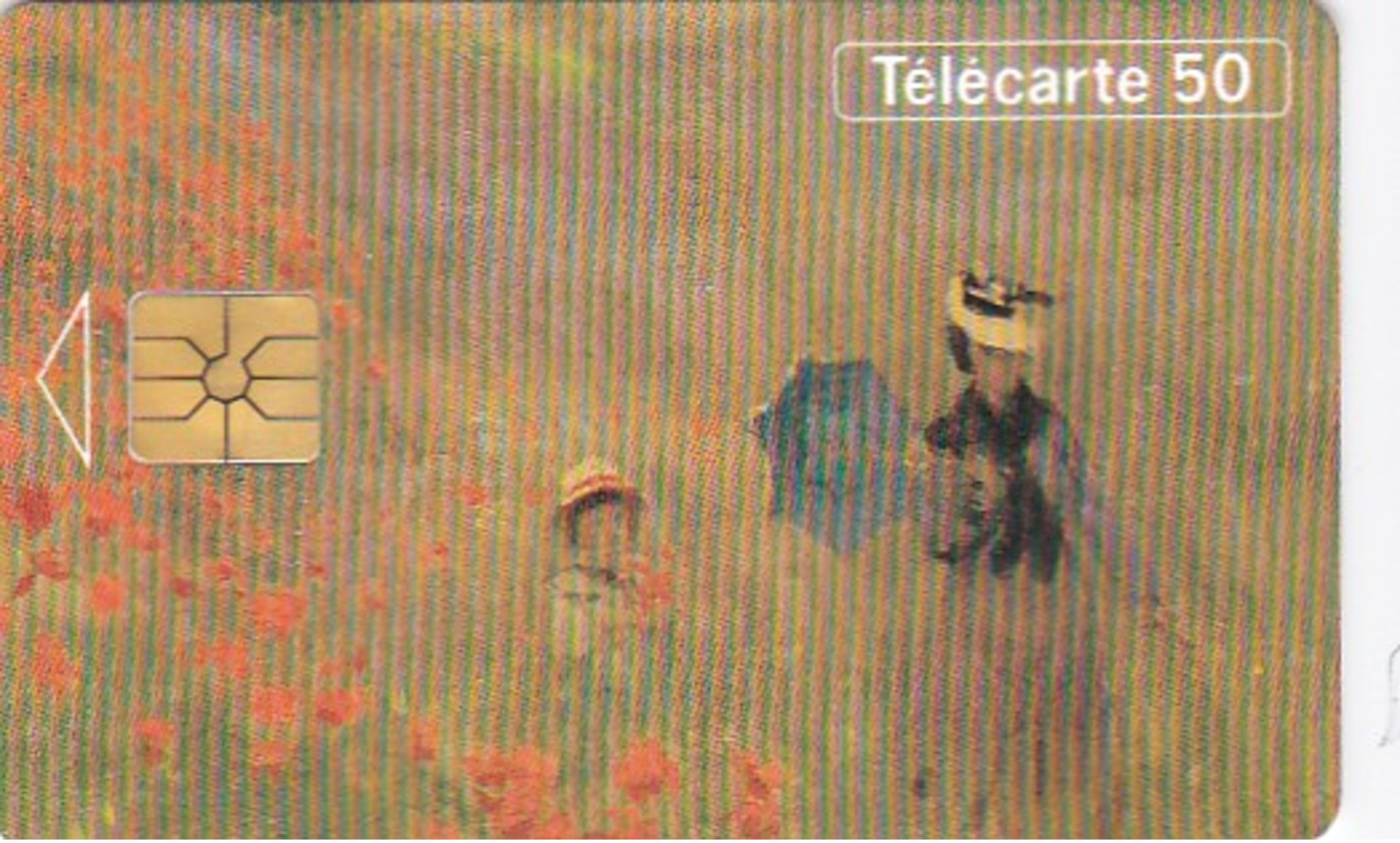 TELECARTE ARTISTIQUE Peinture Musée Du LOUVRE Claude MONET Champs De COQUELICOTS  Petit Tirage 12500 Ex - Phonecards: Private Use