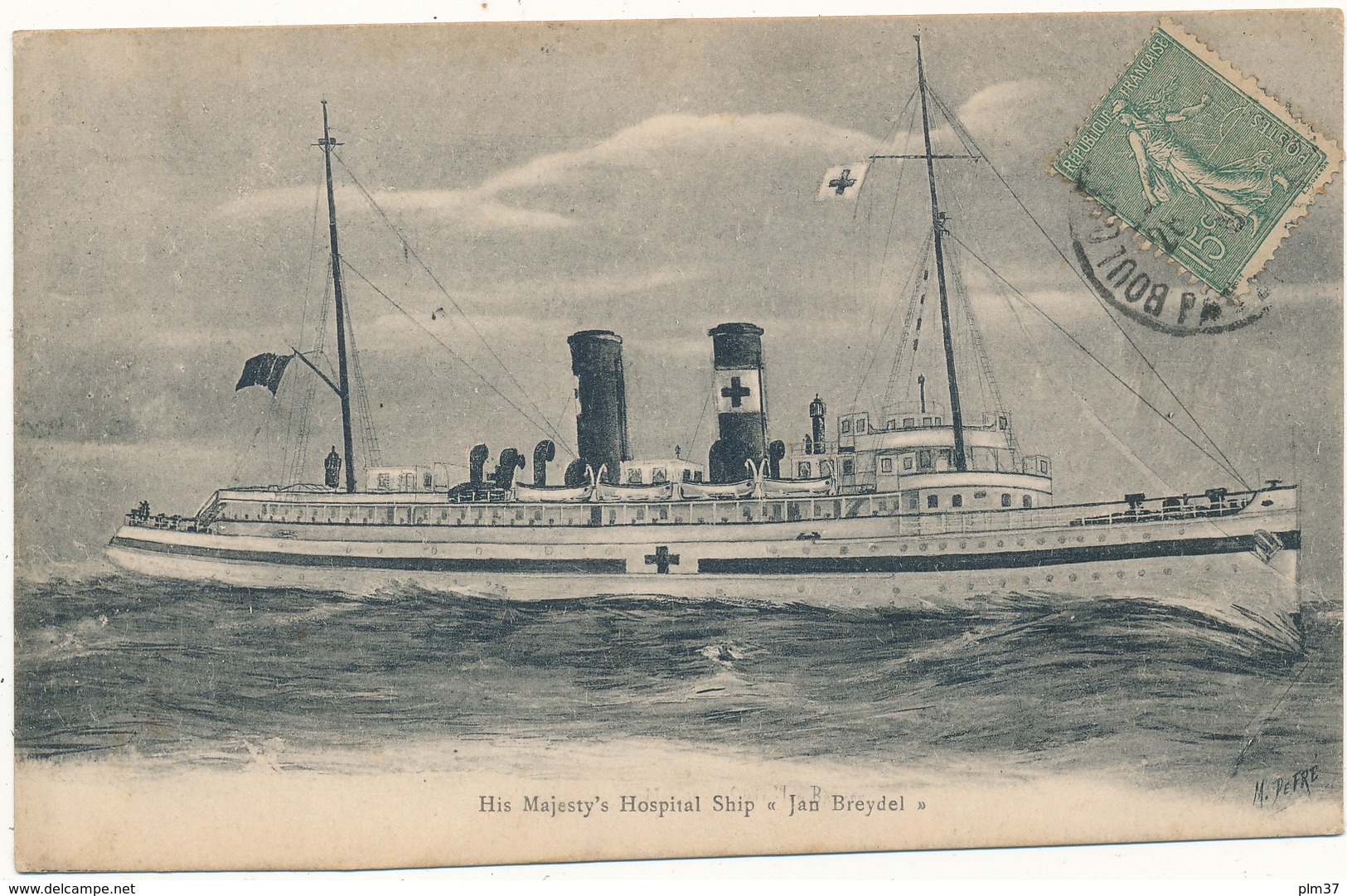 JAN BREYDEL, His Majesty's Hospital Ship - Navire Hôpital - Guerre