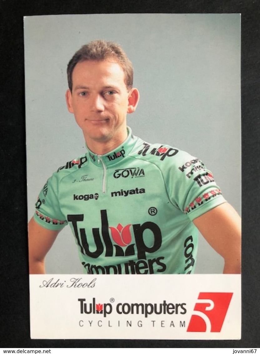 Adri Kools - Tulip Computers - 1992 - Carte / Card - Cyclists - Cyclisme - Ciclismo -wielrennen - Ciclismo