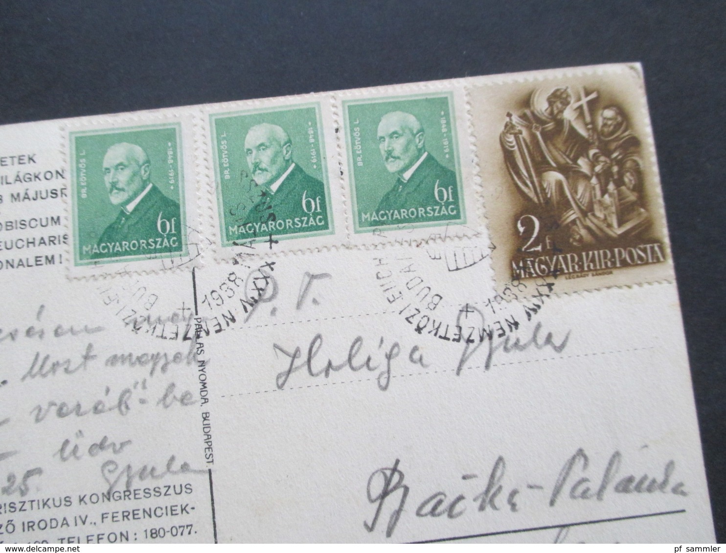 Ungarn 1938 Nemzetközi Eucharisztikus Kongresszus Budapesten Nach Backa Jugoslawien Gesendet - Storia Postale