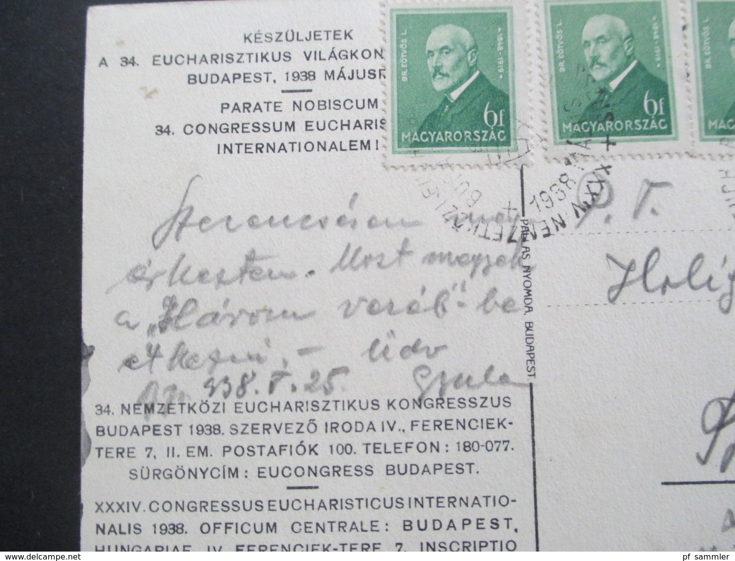 Ungarn 1938 Nemzetközi Eucharisztikus Kongresszus Budapesten Nach Backa Jugoslawien Gesendet - Storia Postale