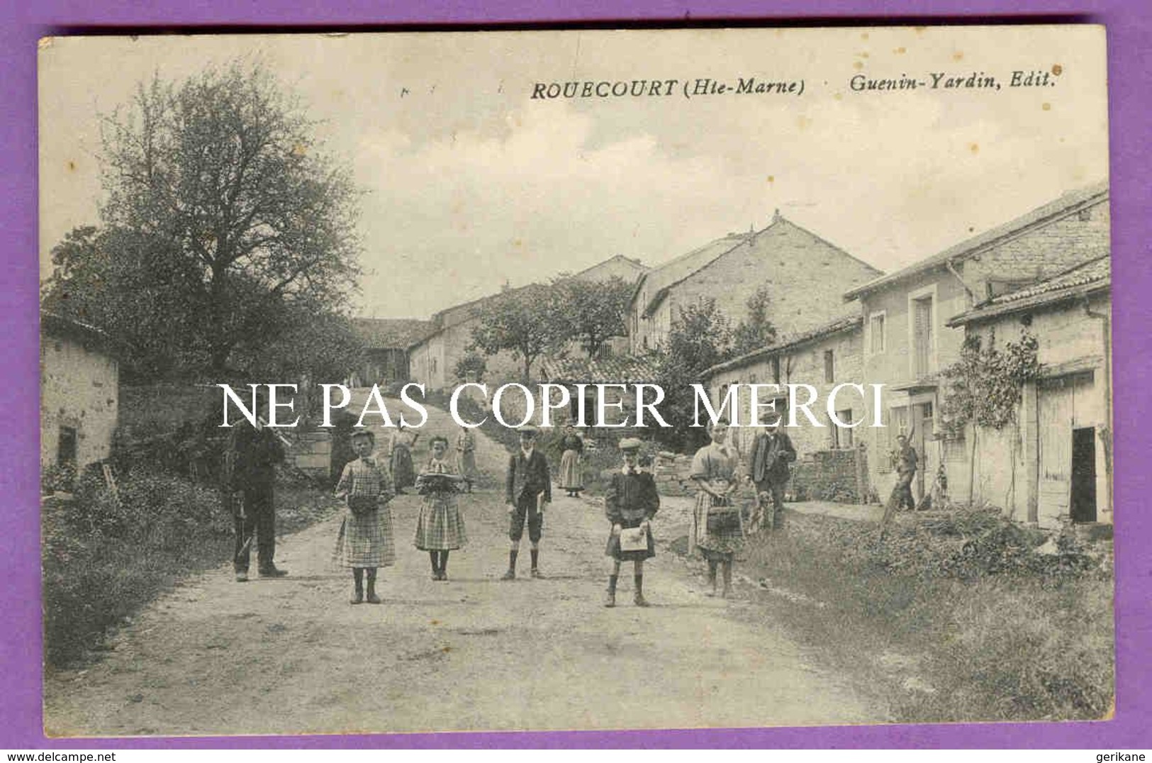 ROUECOURT - RARE - Enfants Et Villageois Au Milieu De La Rue - Proche Cerizieres ( Cerisieres ) Ambonville Flammerecourt - Sonstige & Ohne Zuordnung