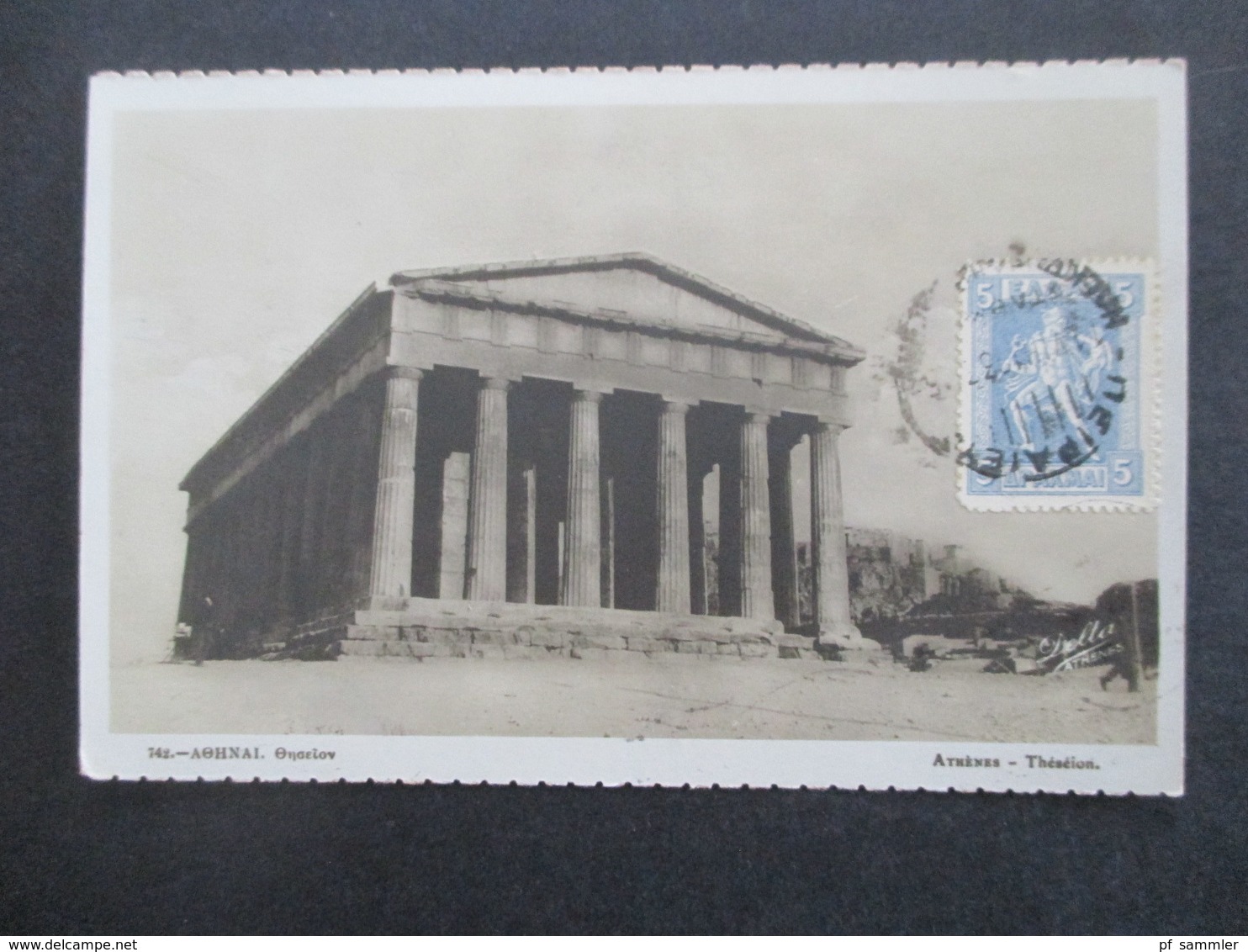 Griechenland 1937 Bildseitig Frankierte AK Athen / Athenes Theseion Nach Backa Palanka Jugoslawien Gesendet - Storia Postale