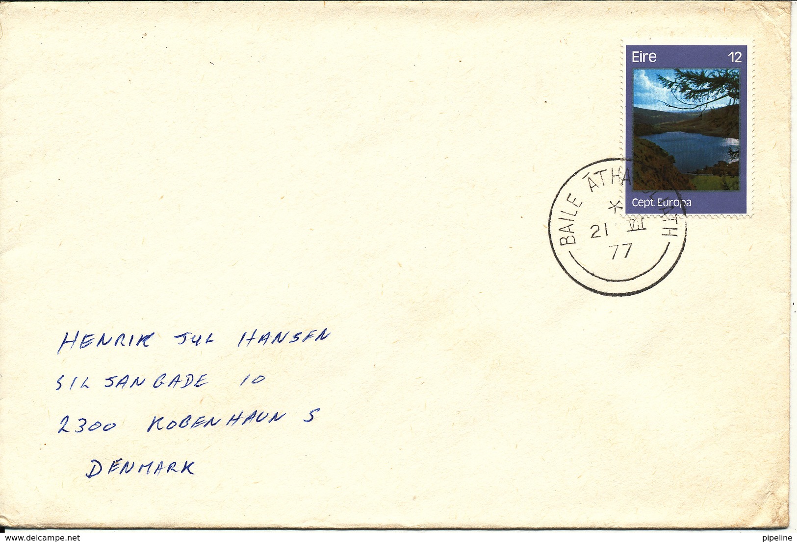 Ireland Cover Sent To Denmark Baile Atha Cliath 21-7-1977 High Valued EUROPA CEPT 1977 Stamp - Storia Postale