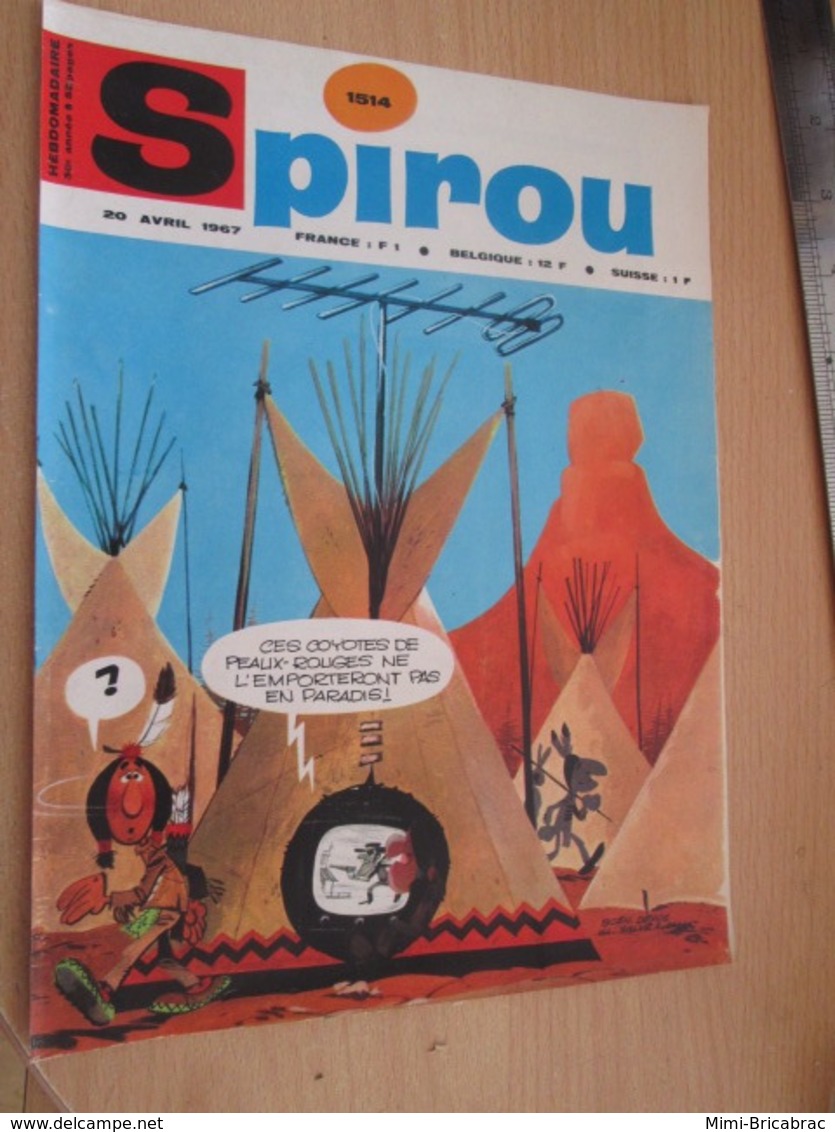 SPITIN20 COUVERTURE DE LA REVUE SPIROU 1514 DE 1967 : INDIENS TIPI  Plastifiable Sur Demande - Tif Et Tondu