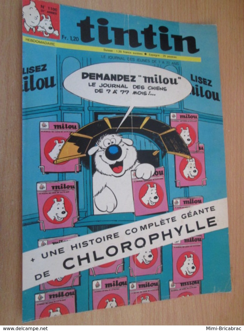 SPITIN20 COUVERTURE DE LA REVUE TINTIN 1100 Années 60 : CUBITUS  Plastifiable Sur Demande - Cubitus