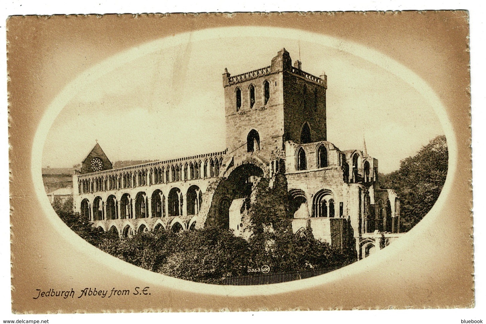 Ref 1362 - Early Postcard - Jedburgh Abbey - Camp Down Postmark - Roxburghshire Borders - Roxburghshire