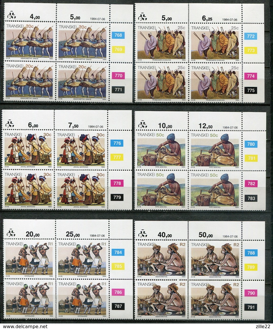 Transkei Mi# 137-55, 167, 184, 201, 258Zylinderblöcke Postfrisch/MNH Controls - Traditional Life - Transkei