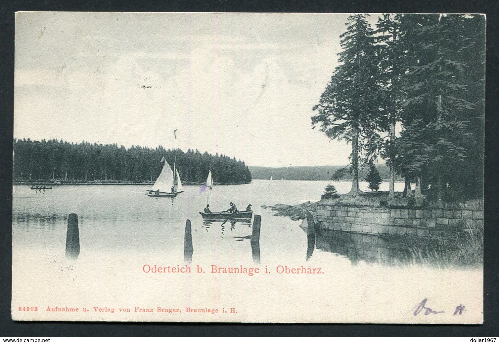 Harz (gebergte) Oderteich Braunlage Oberharz - 27-8-1904 -  Used - See The 2 Scans For Condition.( Originalscan !! ) - Oberharz