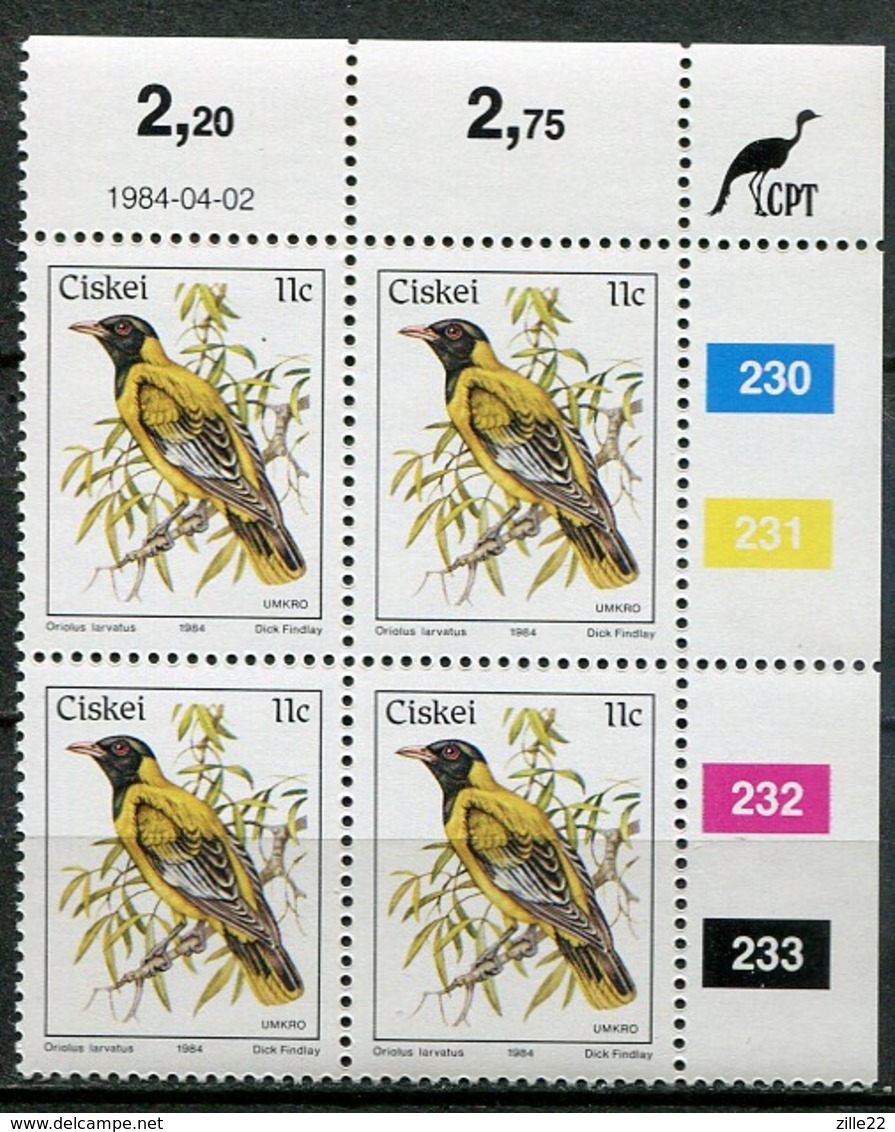 Ciskei Mi# 5-21, 56, 74, 97, 114, 157, 174 Zylinderstreifen Und -blöcke Postfrisch/MNH Controls - Fauna Birds - Ciskei