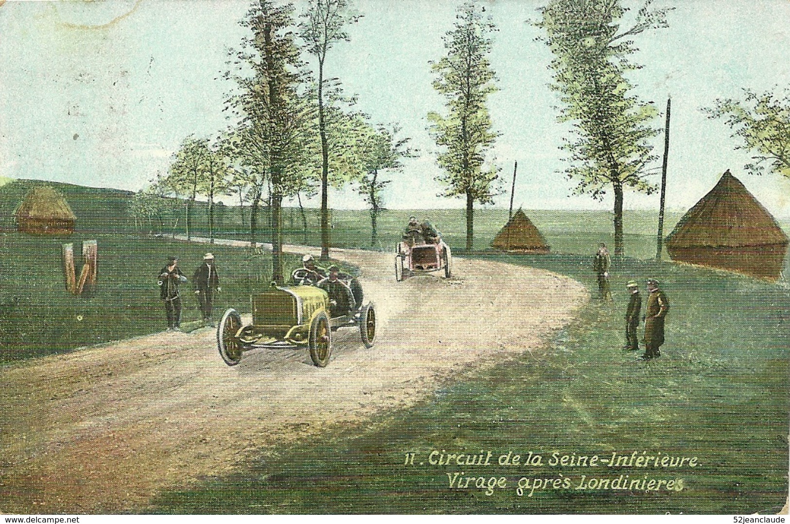 Circuit De La Seine Inférieure Virage Après Londinières 1907 Rare - Londinières