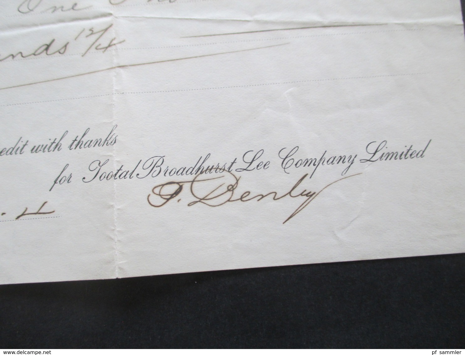 England GB 1907 Dokument / Bankwechsel Mit Briefmarke Als Fiskalmarke / Steuermarke Verwendet ?!? - Briefe U. Dokumente